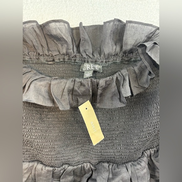 NWT J.crew Strapless Ravenna black Ramie dress Size Small - Picture 3 of 7